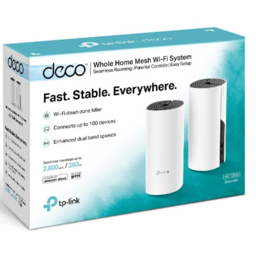 TP-LINK DECO M4(2-PACK) Deco M4 (2-pack) AC1200 Whole Home Mesh Wi-Fi (2-Pack), Up to 1167 Mbps, Parental Controls, Seamless AI Roaming, Gaming & Streaming, Smart Hom - Image 1