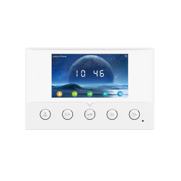 Fanvil I51W SIP indoor station, 4.3in color touchscreen, Wi‑Fi, PoE, video intercom, remote door unlock, RS485, 8 alarm inputs, IP door phone systems - Image 1