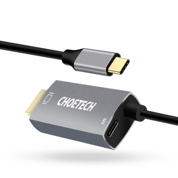 Choetech 6932112102157 XCH-M180-GY-V2 Unidirectional adapter USB-C (male) to HDMI 4K 60Hz (male) + PD100W Power Delivery 1.8M - Image 1