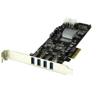 StarTech PEXUSB3S42V USB Adapter - PCI Express x4 - Plug-in Card - 4 Total USB Port(s) - 4 USB 3.0 Port(s) - PC, Linux - Image 1