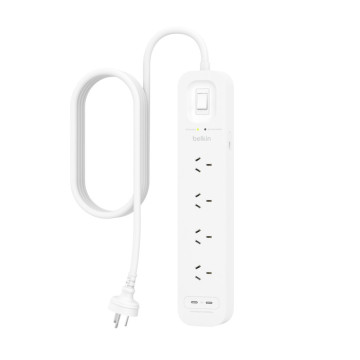 Belkin SRB005AU2M 4-OUTLET SURGE PROTECTOR WITH DUAL USBC 30W PPS, 2M CORD - Image 1
