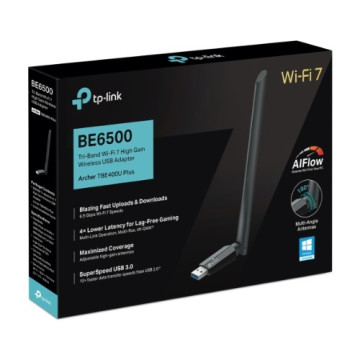 TP-LINK ARCHER TBE400U PLUS BE6500 Tri-Band Wi-Fi 7 High Gain Wireless USB Adapter - Image 1
