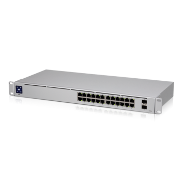 Ubiquiti USW-24 UniFi SWITCH STANDARD 24 PORT, 24 xGbE RJ45, 2x SFP, RACK-MOUNT, 1YR - Image 1