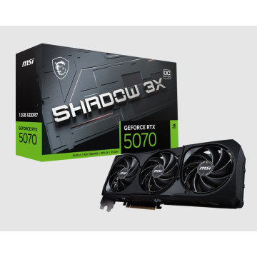 MSI GEFORCE RTX 5070 12G SHADOW 3X OC nVidia GeForce RTX™ 5070 12G SHADOW 3X OC, PCI Express Gen 5, Boost: 2542 MHz, CUDA 6144 Units, 12GB GDDR7, HDMI™ x 1 - Image 1