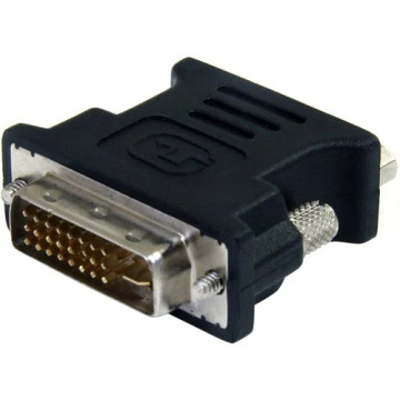 StarTech DVIVGAMFBK DVI to VGA Cable Adapter - Black - M/F - 1 x 29-pin DVI-I (Dual-Link) Video Male - 1 x 15-pin HD-15 VGA Female - Black - Image 1