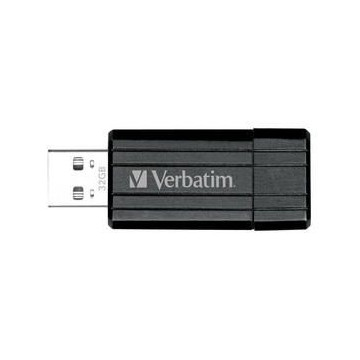 Verbatim 49064 Store'n'Go Pinstripe USB Drive 32GB USB Storage Drive Memory Stick (Black) 2 Years Limited Warranty - Image 1