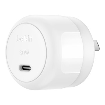 Belkin WCA008AUWH BoostCharge Compact 30W USB-C (PD 3.1) Wall Charger - White , Best for iPhone & Samsung, $2,500 CEW , 2 Years Warranty - Image 1
