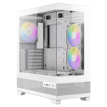 Antec CX700 ARGB WHITE CX700 ARGB - White, Mid Tower, ATX/Micro-ATX/ITX, 270° Tempered Glass, USB-C, 3× ARGB PWM Fans, 360mm Radiator, 1Yr Wty - Image 1