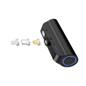 Choetech 6932112104267 B660-BK 3000mAh Mini Power Bank - with 3 Magnetic Connectors - Black - Image 1