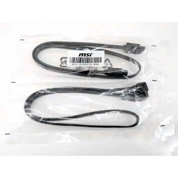 MSI MSI-SATA-BK 4 x SATA 3 III 3.0 Data Cable 6Gbps for HDD SSD with Angle and Lead Clip - Image 1