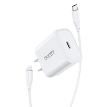 Choetech 6932112102881 Q5004-V2 20W USB-C Fast Charger + 1.2M lightning Cable - Image 1