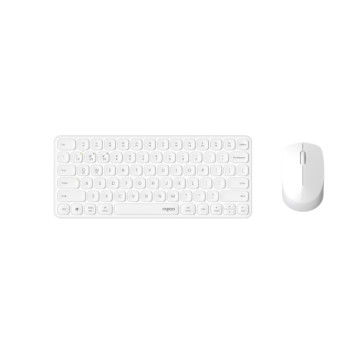 Rapoo 9010M-WHITE X9010M Multi-mode Aluminium Base, Wireless Ultra-slim Combo Set, up to 12 Months Battery, Bluetooth or 2.4Ghz. Office Business Retail White - Image 1
