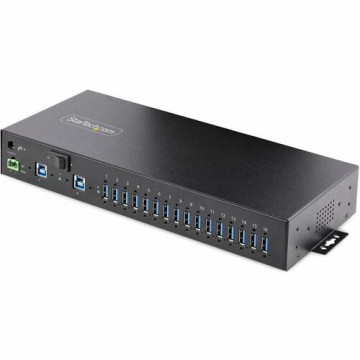 StarTech 5G16AINDS-USB-A-HUB 16-Port Industrial USB 3.0 Hub 5Gbps, Mountable, Terminal Block Power Up to 120W Shared, USB Charging, Dual-Host Hub/Switch - 16 USB-A 3.2 Gen 1 (5Gbps shared) Downstream Facing Ports (DFP) w/dual-host switch/hub - S - Image 1