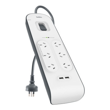 Belkin BSV604AU2M SURGEPLUS 6-OUTLET USB (2.4A) SURGE PROTECTOR WITH 2M CORD - Image 1