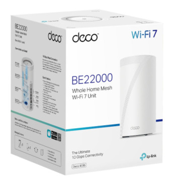 TP-LINK DECO BE85(1-PACK) BE22000 Tri-Band Whole Home Mesh Wi-Fi 7 System (WIFI7), 1376 Mbps at 2.4 GHz + 8640 Mbps at 5 GHz + 11520 Mbps at 6 GHz - Image 1