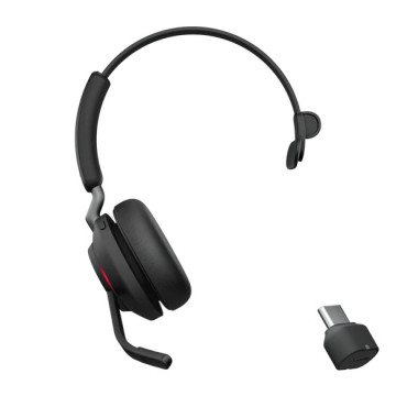 Jabra 26599-889-899 Evolve2 65 Mono UC USB-C Wireless Bluetooth Headset, Black, Link 380c 2ys Warranty, Microphone Call Technology, 3-Microphone Call, Busylight - Image 1