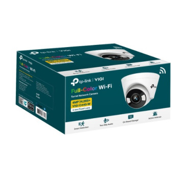 TP-LINK VIGI C440-W(4MM) VIGI 4MP C440-W(4mm) Full-Colour Wi-Fi Turret Network Camera,4mm Lens, Smart Detection, 3YW - Image 1