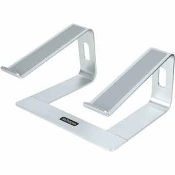 StarTech LAPTOP-STAND-SILVER Laptop Stand for Desk, Supports 5kg / 11lb, Aluminum, Silver, Ergonomic Laptop Riser, Portable Laptop Holder for Desk - Up to 43.2 cm (17") Screen Support - 50 kg Load Capacity - 14.5 cm Height x 22.4 cm Width - Desk - Image 1