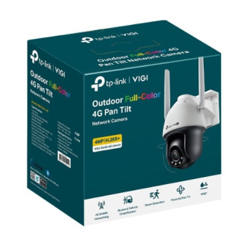 TP-LINK VIGI C540-4G(4MM) (E) VIGI 4MP C540-4G(4mm) Outdoor Full-Color 4G Pan Tilt Network Camera, 4mm Lens, 4G Mobile Networking, Automatic Tracking, 360° Monitoring: - Image 1