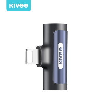KIVEE 6941256113202 AD11 - 2 in 1 Lightning to Lightning Adapter Jack Phone Call Support - Black - Image 1