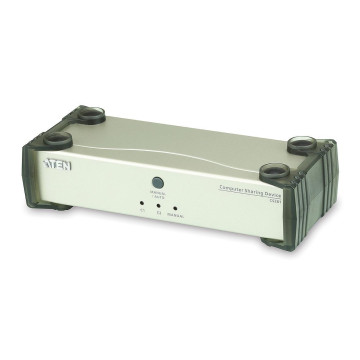 Aten CS261-AT-U Desktop Sharing Device 2 Port Single Computer DVI, 1x Custom KVM Cable Included, Selection Via Front Panel - Image 1