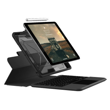UAG 124000114031 Apple iPad (10.2') (9th/8th/7th Gen) Bluetooth Keyboard with Trackpad Rugged Case (English) (US) - Black/Ash , 1 Year Warranty - Image 1