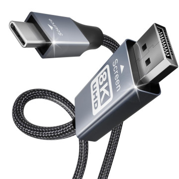 BENFEI B07HT55W19 000207GY-6F USB-C to DP 1.8M 8K@60Hz Thunderbolt 3 Compatible for Apple /Samsung/Surface Book 2 - Image 1