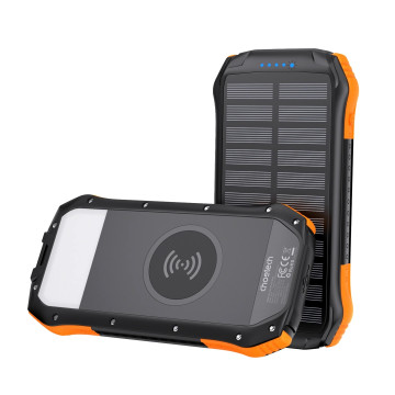 Choetech 6932112103840 B659 10000mAh Solar Power Bank With Wireless+USB-A x 2 + LED Flashlight - Image 1