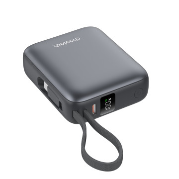 Choetech 6932112110329 B832-GY Mini 35W 10,000mAh Power Bank with LED Display + USB-C Cable Space Grey - Image 1