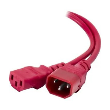 Alogic MF-C13C14-01-RD 1M IEC C13 TO IEC C14 COMPUTER POWER EXTENSION CORD MALE TO FEMALERED - Image 1