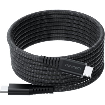 Choetech 6932112107138 XCC-1051 240W 5A 48V Magnetic USB-C Cable 1.8m PD 3.1 Braided Black - Image 1