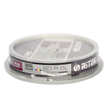 RITEK 4719303529779 BD-R DL / 50GB / 4X / 10 CAKE / WHITE 529779 - Image 1
