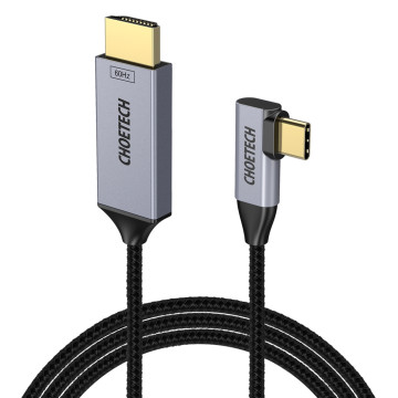Choetech 6971824972023 XCH-1803 Braided 4K@60Hz L Shaped TypeC to HDMI M/M cable 1.8M - Image 1
