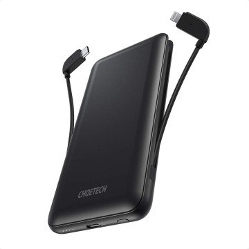 Choetech 6971824976045 B688-BK 10000mAh MFi Certified PD18W Power Bank (with 2 cables) - Image 1