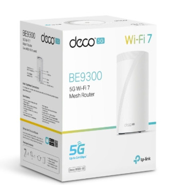 TP-LINK DECO BE65-5G(1-PACK) 5G BE9300 Tri-Band Whole Home Mesh Wi-Fi 7 Gateway (WIFI7) 574 Mbps at 2.4 GHz + 2880 Mbps at 5 GHz + 5760 Mbps at 6 GHz - Image 1