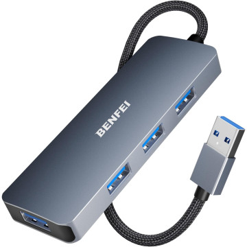 BENFEI 6971785941892 000305GY USB 3.0 Hub, 4 Ports USB A Splitter Ultra-Slim USB Expander for Mouse, Keyboard, Flash Drive, U Disk, Printer Compatible with Laptop. - Image 1