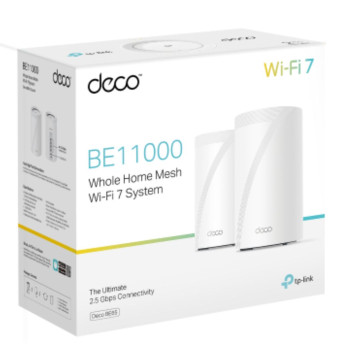 TP-LINK DECO BE65(2-PACK) BE11000 Whole Home Mesh Wi-Fi 7 System (WIFI7) 574 Mbps at 2.4 GHz + 4320 Mbps at 5 GHz + 5760 Mbps at 6 GHz - Image 1