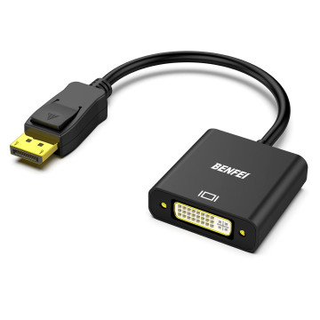 BENFEI B01LGITGY0 000115BK DP to DVI Adapter 1080P DisplayPort Male to DVI Female Black - Image 1