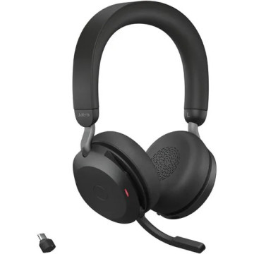 Jabra 27599-989-899 Evolve2 75 Wireless On-Ear Headset - USB-C - Unified Communication Optimised - No Charging Stand - Image 1