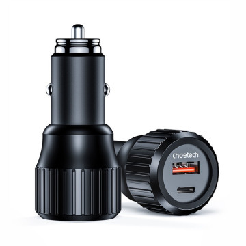 Choetech 6932112102959 TC0010 63W 45W USB-C PD 18W USB-A Dual Fast Car Charger 12V-24V QC 3.0 - Image 1
