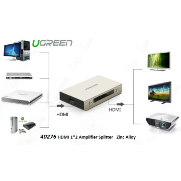 UGREEN 6957303842766 40276 1x2 HDMI Amplifier Splitter - Zinc Alloy - Image 1