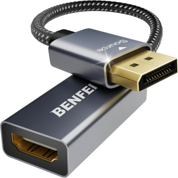 BENFEI B07JFTK8YV 000218GY 4K DisplayPort to HDMI Adapter Uni-Directional Aluminum Shell, Nylon Braided - Image 1