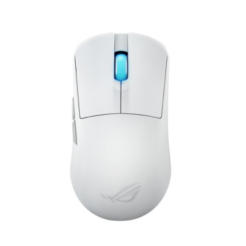 ASUS ROG HARPE ACE MINI_WHITE ROG Harpe Ace Mini White Ultralight 49-Gram Semi-Symmetrical Gaming Mouse, 42,000 dpi optical sensor,Tri-mode connectivity,ROG Optical Micro Swit - Image 1