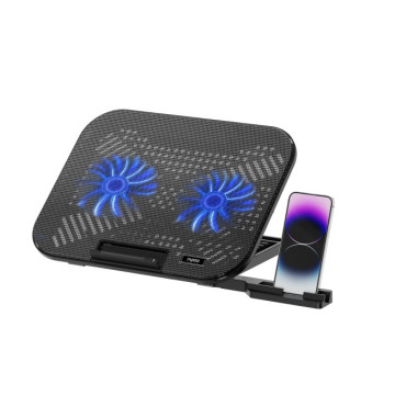 Rapoo CF200. BLACK Laptop Cooling Pad CF200, 2 High-Efficiency Cooling Fans, 6 Adjustable Angles, Multi-Functional & Versatile - Image 1