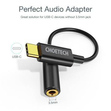 Choetech 6971824975123 AUX003 USB-C to DC 3.5mm/Female Audio Adapter (10cm) - Image 1