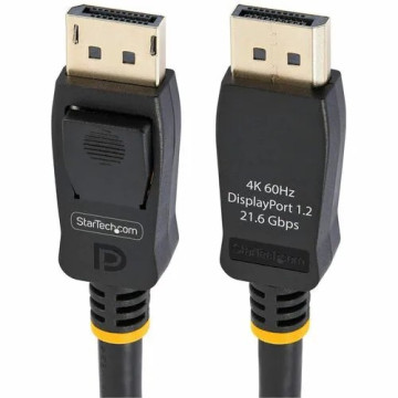 StarTech DISPLPORT6L 6ft (2m) DisplayPort 1.2 Cable, 4K x 2K UHD VESA Certified DisplayPort Cable, DP Cable/Cord for Monitor, w/ Latches - Cable for Audio/Video Device, Monitor, Workstation, Projector - First End: 1 x 20-pin DisplayPort 1.2 Digi - Image 1