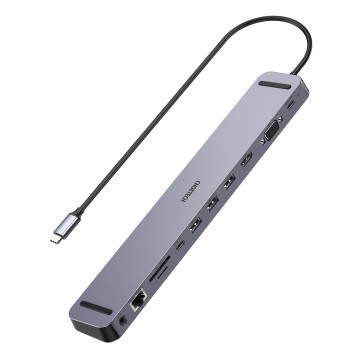 Choetech 6971824976175 HUB-M20 11-in-1 USB-C Hub 4K HDMI 100W PD Ethernet Grey Adapter - Image 1