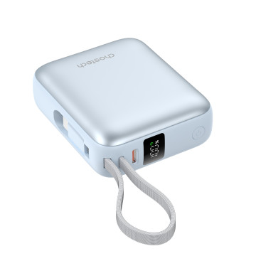 Choetech 6932112110343 B832-BL Mini 35W 10,000mAh Power Bank with LED Display + USB-C Cable Light Blue - Image 1