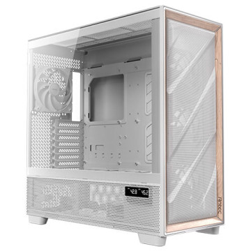 Antec FLUX PRO WHITE EUV Flux Pro EUV - White, Full Tower, E-ATX/ATX/Micro-ATX/ITX, Tempered Glass, Wood Front, USB-C, 6× PWM Fans, 2Yr Wty - Image 1