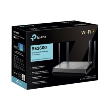 TP-LINK ARCHER BE220 BE3600 Dual-Band Wi-Fi 7 Router(WIFI7) 688Mbps 2.4 GHz + 2882 Mbps 5 GHz, 4× external Antennas, 2.0 GHz Quad-Core CPU - Image 1
